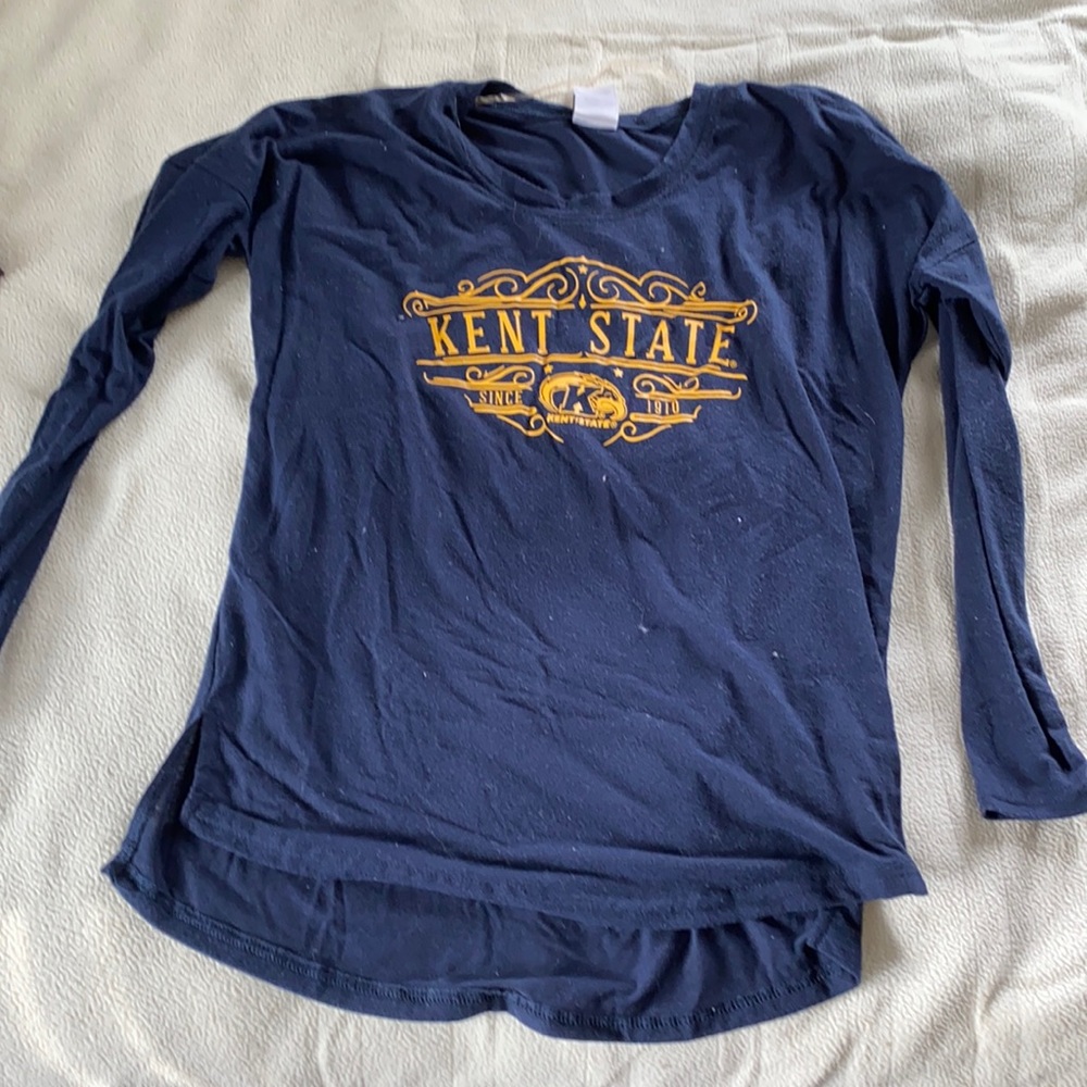 Kent state long sleeve shirt, size small, navy blue